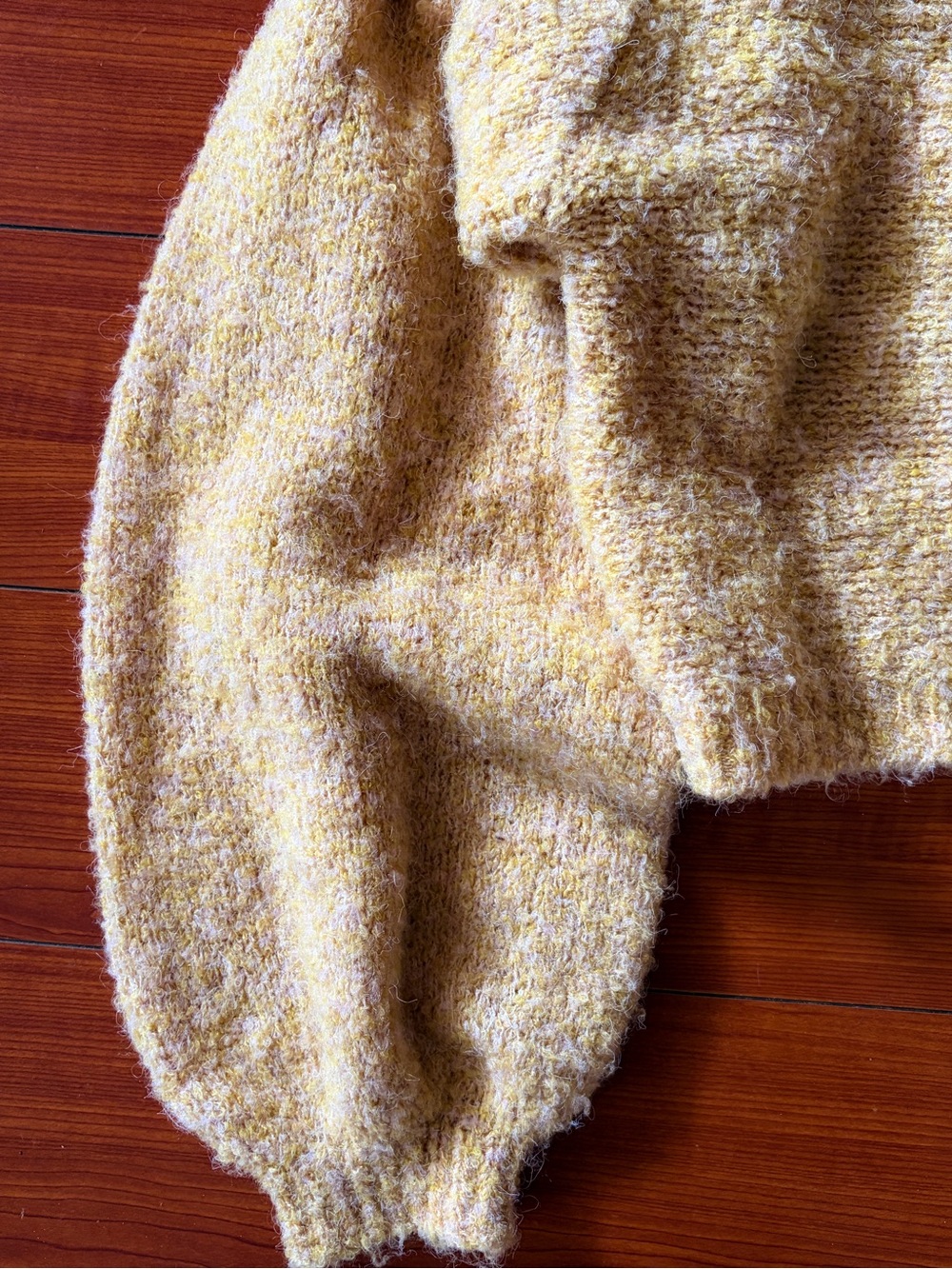 Glassons Cozy Cropped Mustard Balloon-Sleeve Knit Sweater - Picture 3 of 4